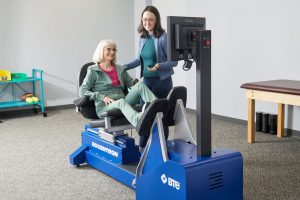 Eccentron physical therapy equipment for falls prevention, knee rehabilitation, hip rehabilitation, surgery recovery, and more