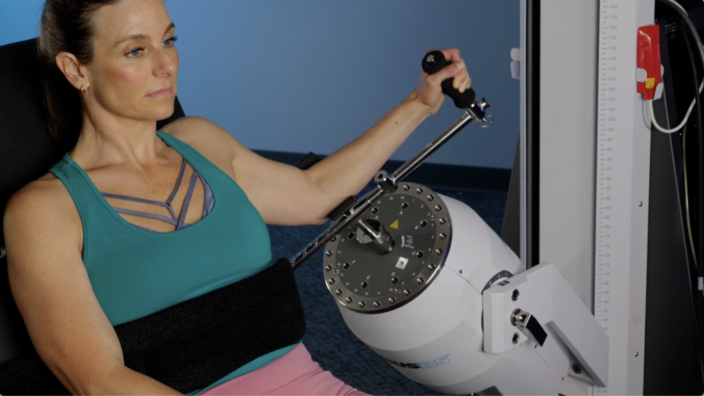 Shoulder exercises with the Adjustable Positioning Chair on PrimusRS